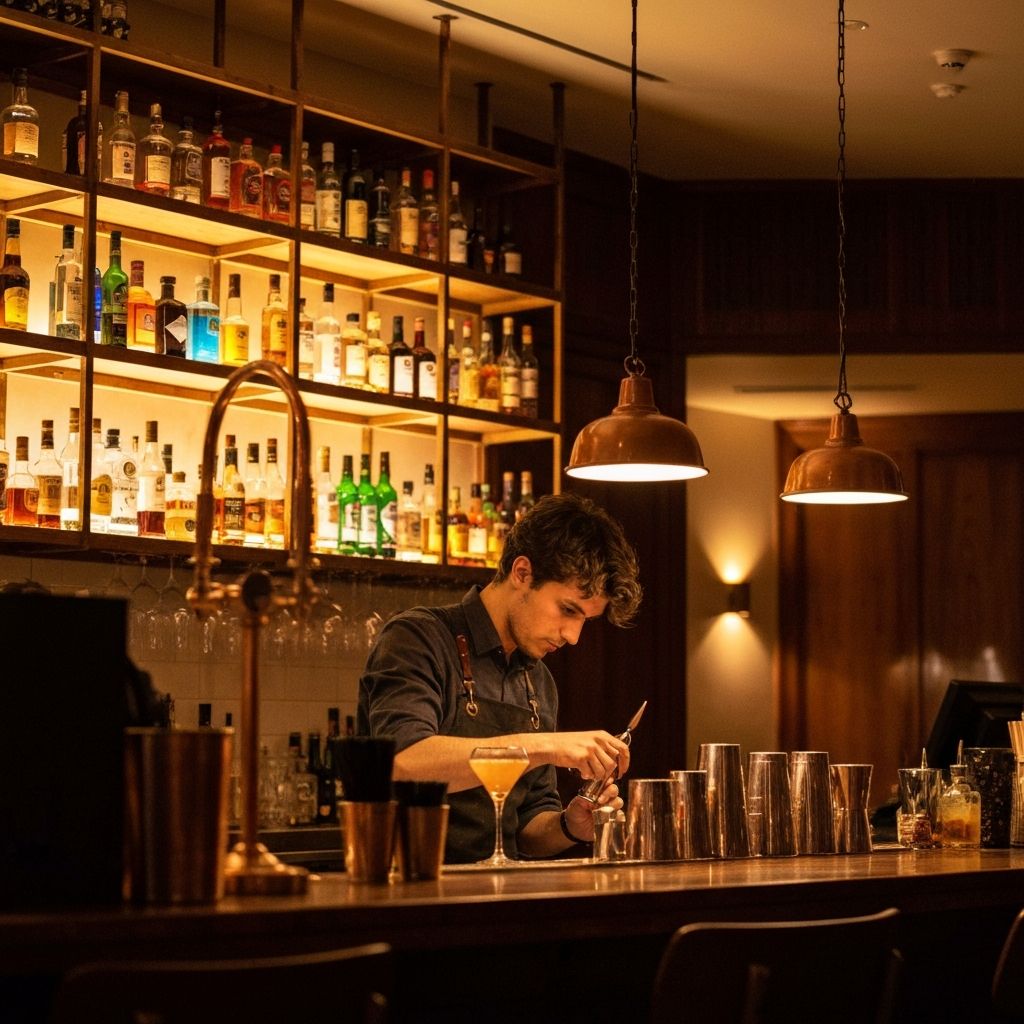 Elegant bar with vintage decor